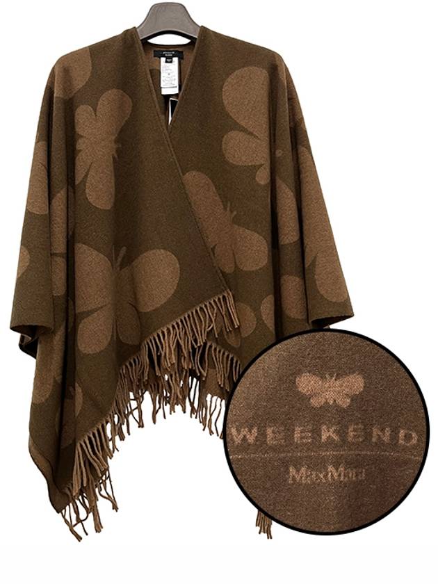 Weekend PACE Jacquard Wool Cape Camel 2425736024600 002 - MAX MARA - BALAAN 1