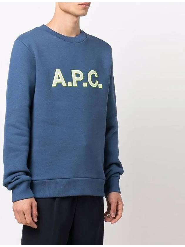 Hugues Logo Sweatshirt Navy Blue - A.P.C. - BALAAN 3