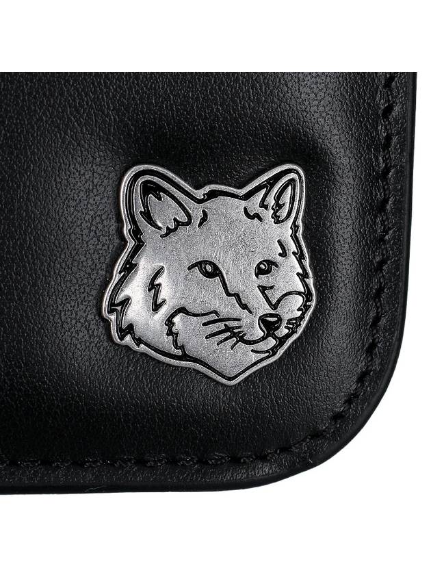 Fox Head Leather Messenger Cross Bag Black - MAISON KITSUNE - BALAAN 8