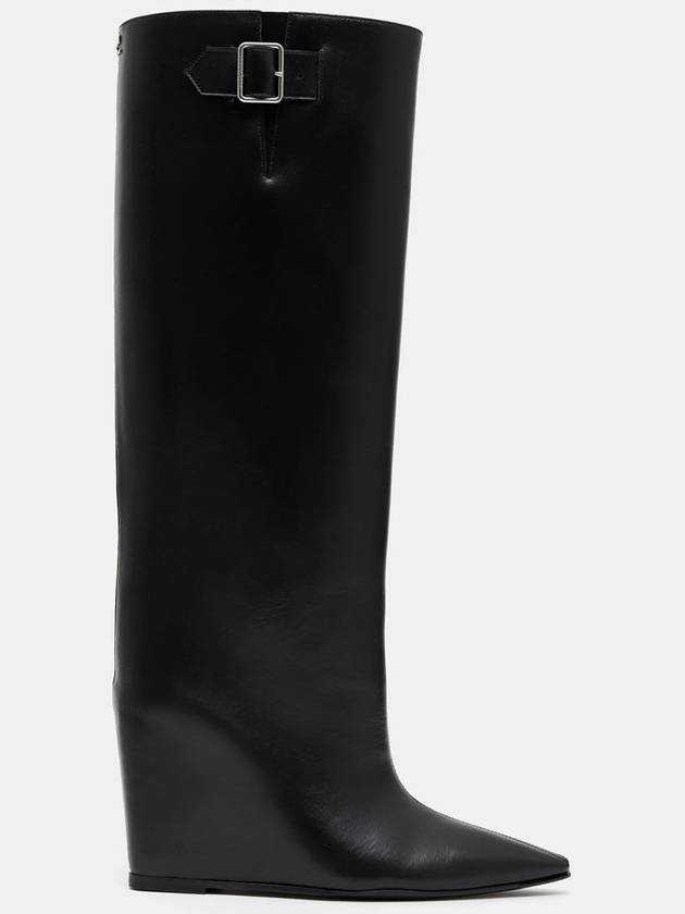 Astro Wedge Leather Long Boots Black - COURREGES - BALAAN 2