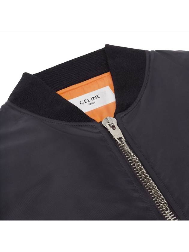 Back logo bomber flight jacket black unisex - CELINE - BALAAN 4