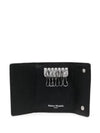 Postitch Logo Leather Key Holder Wallet Black - MAISON MARGIELA - BALAAN 3