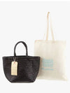 Grace Small Leather Basket Tote Bag Black - DRAGON DIFFUSION - BALAAN 4