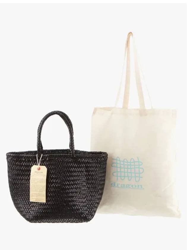 Grace Small Leather Basket Tote Bag Black - DRAGON DIFFUSION - BALAAN 4