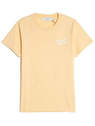 Mini Handwriting Classic Short Sleeve T-Shirt Yellow - MAISON KITSUNE - BALAAN 1