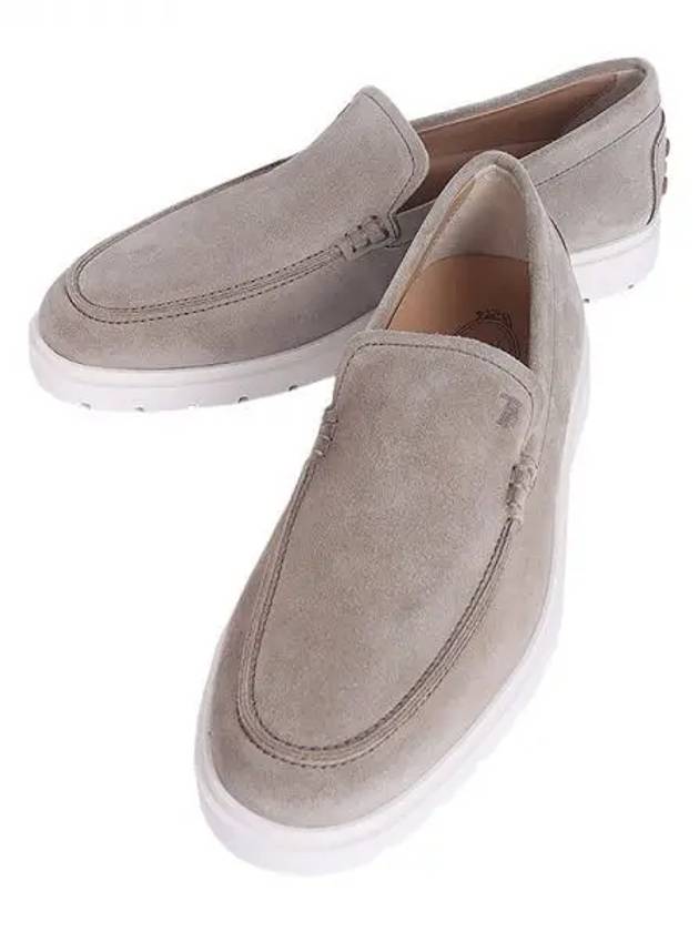 Suede Slipper Loafers Grey - TOD'S - BALAAN 2