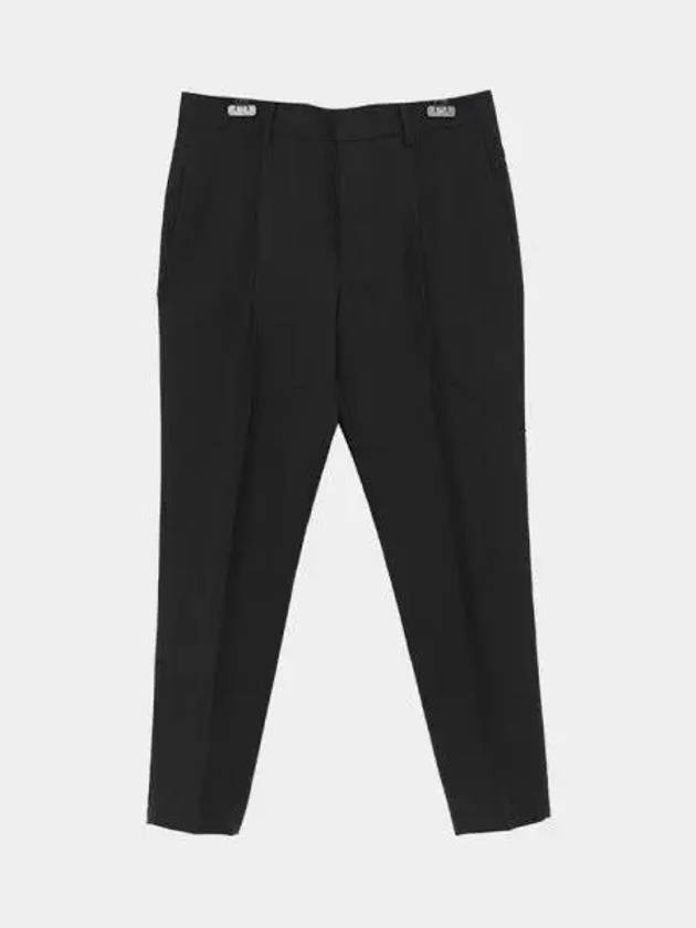 Men's Mohair Wool Straight Pants Black - PRADA - BALAAN 2