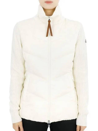 Women's Padded Wool Zip-Up Cardigan Ivory - MONCLER - BALAAN 2