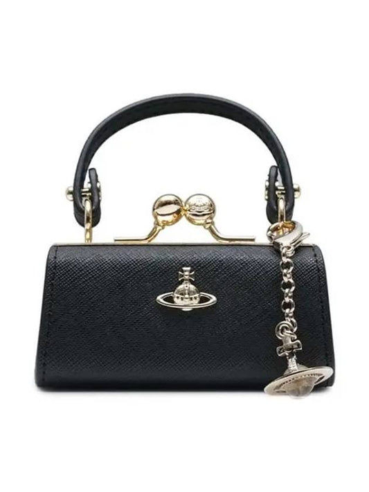 ORB Charm Leather Shoulder Bag Black - VIVIENNE WESTWOOD - BALAAN 2