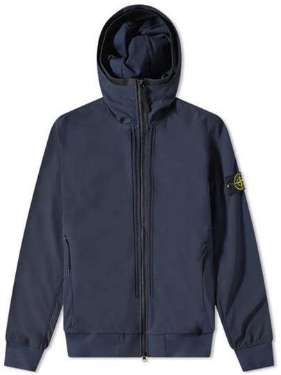 Wappen Patch Soft Shell Hooded Jacket Navy - STONE ISLAND - BALAAN 2