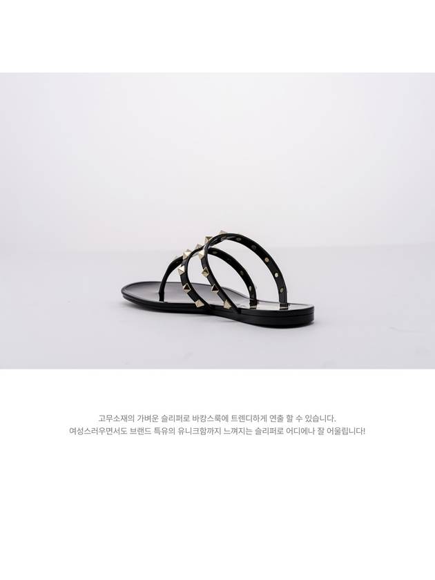 Women's Rockstud Flip Flops Black - VALENTINO - BALAAN 4