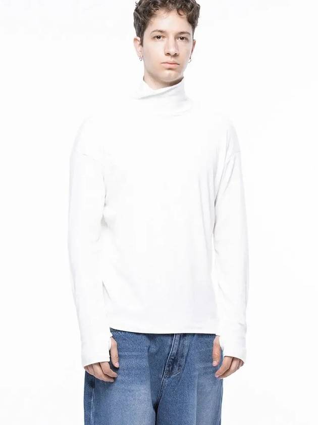 Men s M243TP04WH Spandex Finger Warmer Turtleneck Polar T shirt White - CHANCE'S NOI - BALAAN 7