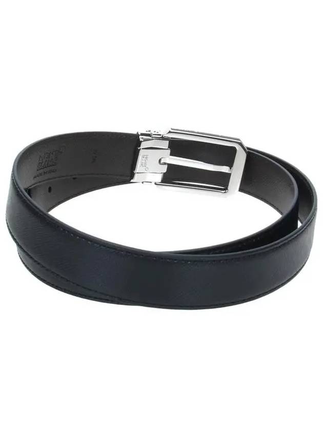 Men's Reversible Square Buckle Leather Belt Black Brown - MONTBLANC - BALAAN 3