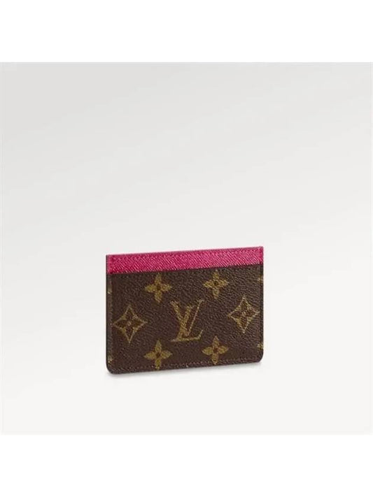 Monogram Card Wallet Brown Fuchsia - LOUIS VUITTON - BALAAN 2