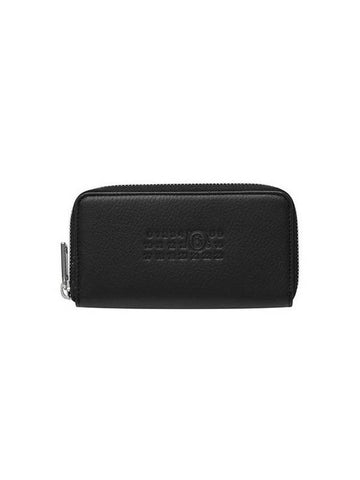 Embossed Numeric Logo Zip Around Long Wallet Black - MAISON MARGIELA - BALAAN 1