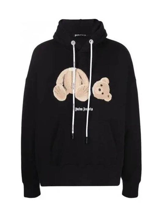 Bear Print Hoodie Black - PALM ANGELS - BALAAN 2