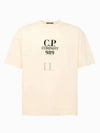 20/1 Jersey Boxy Logo Short Sleeve T-Shirt Beige - CP COMPANY - BALAAN 2