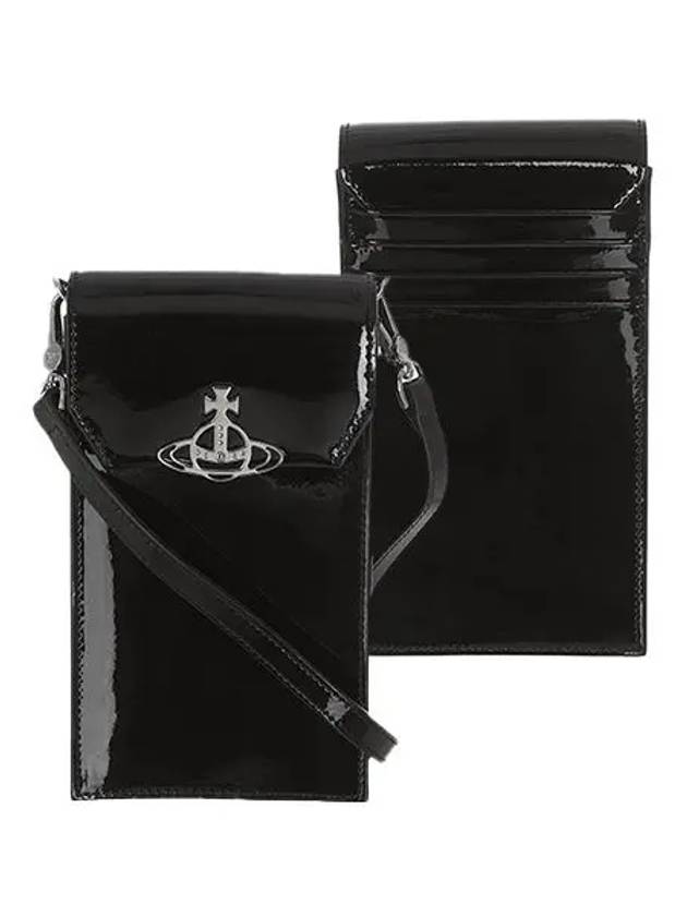 Shiny Patent Phone Cross Bag Black - VIVIENNE WESTWOOD - BALAAN 2