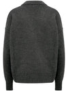 Heart Logo V Neck Wool Cardigan Heather Grey - AMI - BALAAN 4