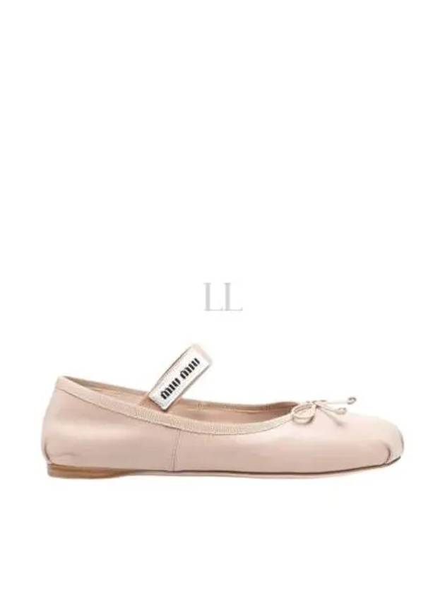 Women's Logo Leather Ballerinas Water Lily - MIU MIU - BALAAN 2