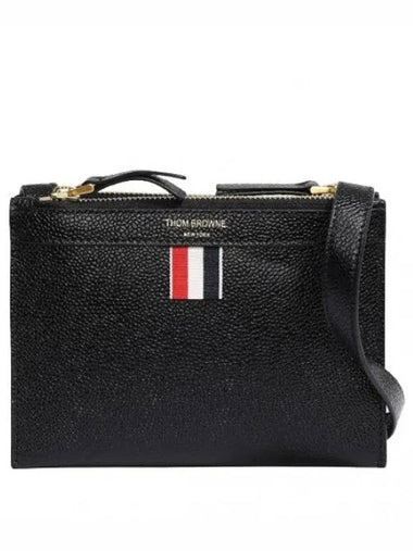 Pebble grain leather crossbody bag mini - THOM BROWNE - BALAAN 1