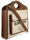 Medium Two-tone Canvas Leather Pocket Tote Bag Beige - BURBERRY - BALAAN 4