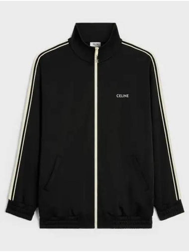 Double Face Jersey Track Jacket Black - CELINE - BALAAN 1