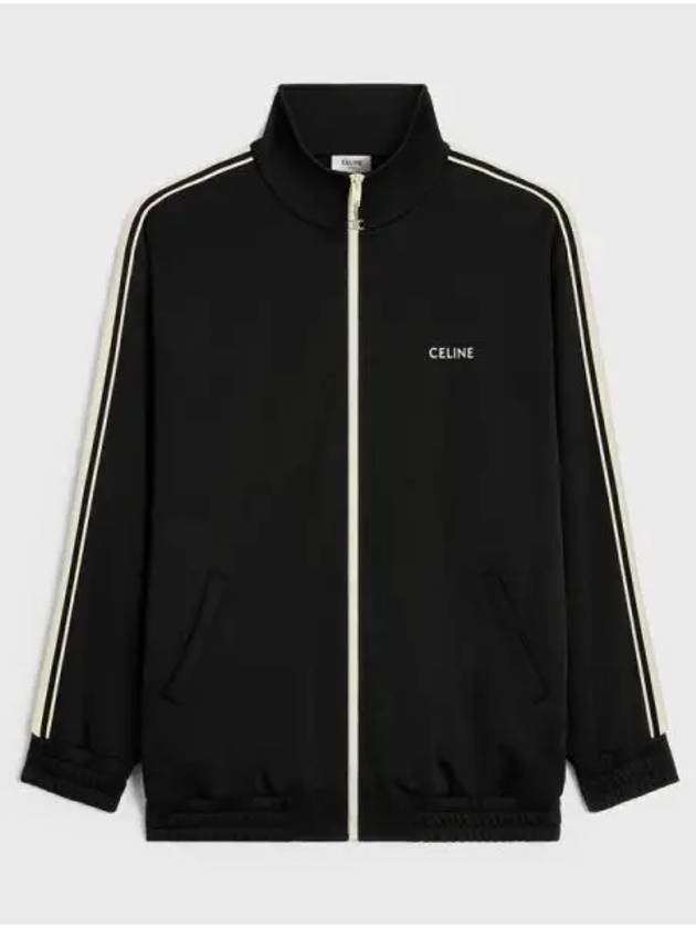 Double Face Jersey Track Jacket Black - CELINE - BALAAN 2