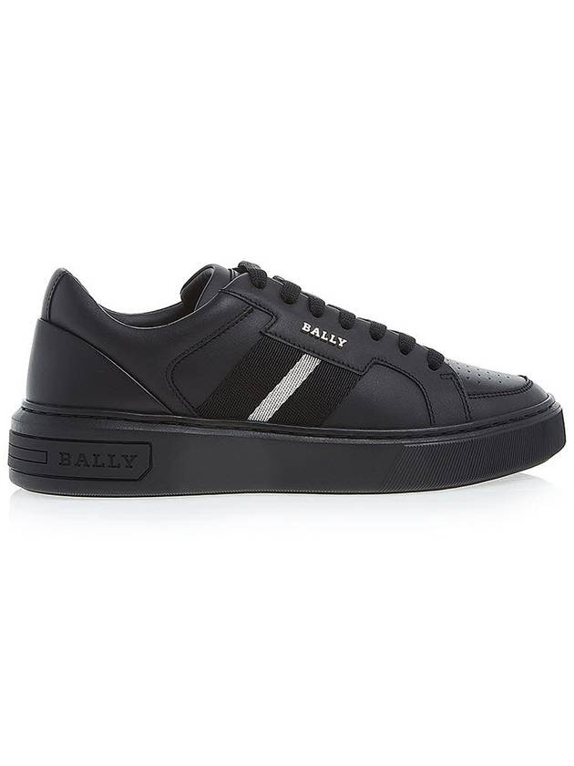 Moony Leather Low Top Sneakers Black - BALLY - BALAAN 3