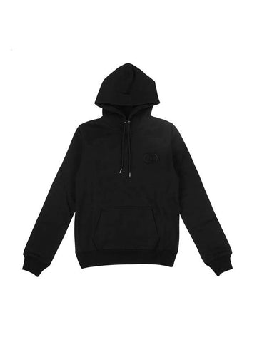 Cd Icon Embroidered Cotton Hoodie Black - DIOR - BALAAN 1