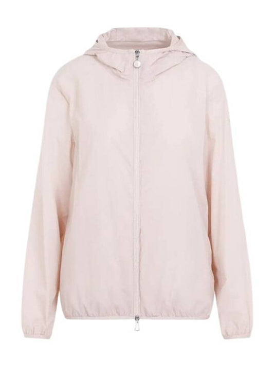 Fegeo Logo Patch Zip Up Hoodie Light Pink - MONCLER - BALAAN 2