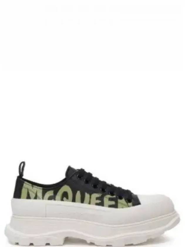 Tread Slick Lace Up Graffiti Logo Low Top Sneakers Black - ALEXANDER MCQUEEN - BALAAN 2