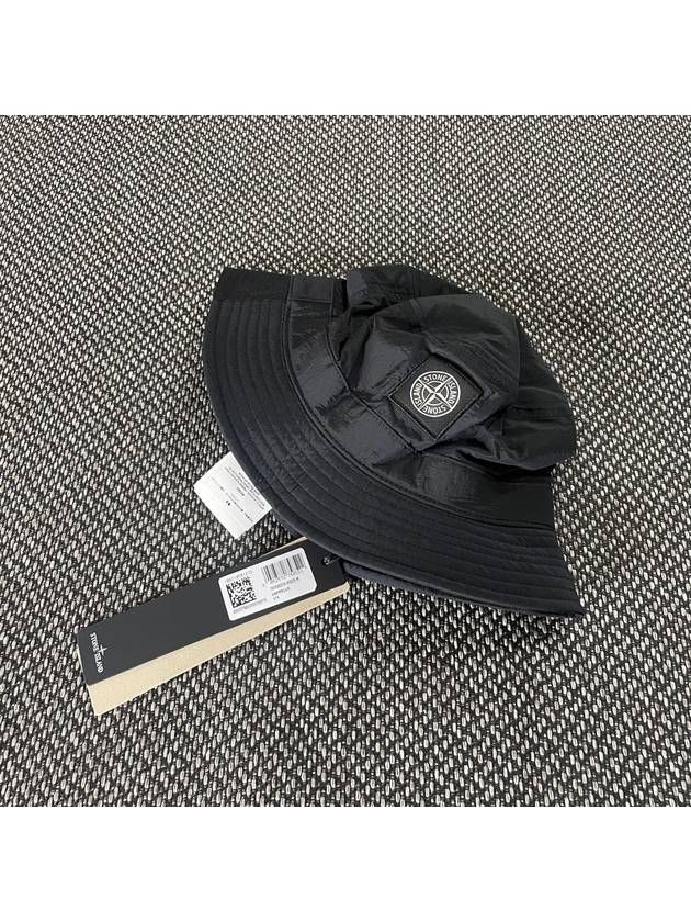 Logo Patch Bucket Hat Black - STONE ISLAND - BALAAN 3