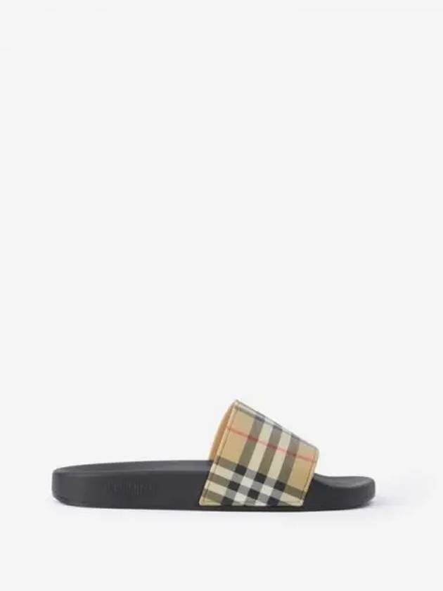 Check Furley Slippers Beige - BURBERRY - BALAAN 2