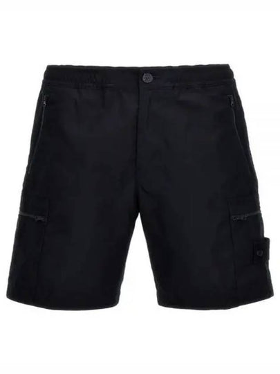 Cargo Bermuda Comfort Fit Cotton Shorts Navy - STONE ISLAND - BALAAN 2