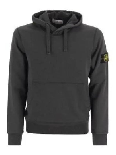 Logo Patch Drawstring Hoodie Charcoal - STONE ISLAND - BALAAN 2