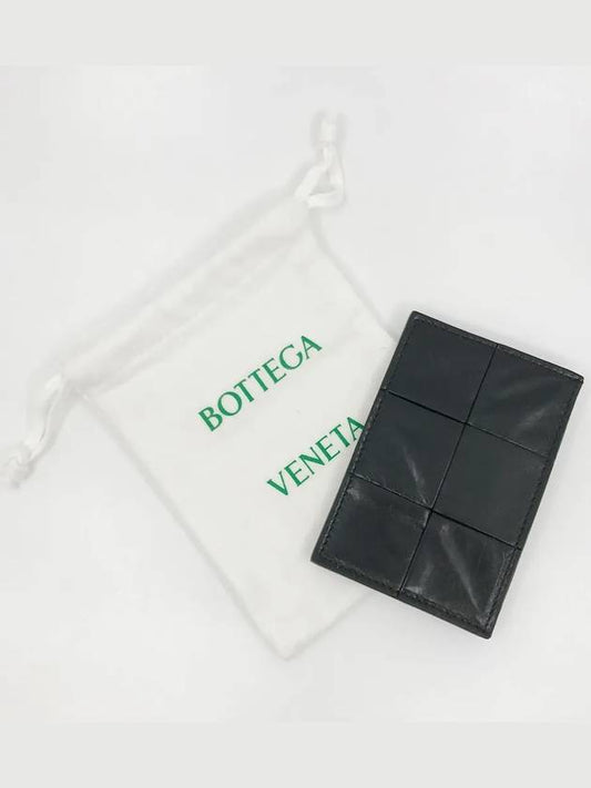 Maxi Intrecciato Leather Card Wallet Black - BOTTEGA VENETA - BALAAN 2