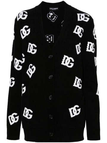 logo intarsia virgin wool cardigan FXJ36TJAWU0 - DOLCE&GABBANA - BALAAN 1