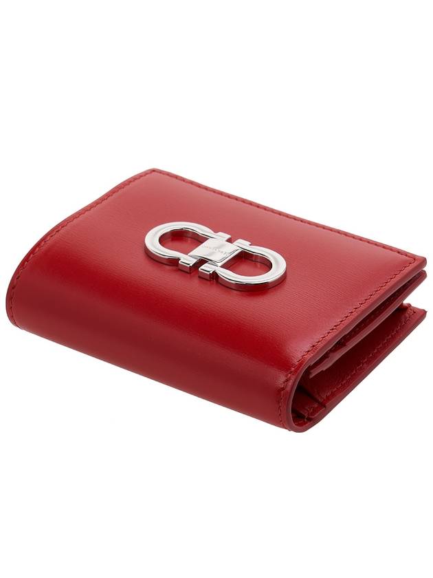 Women's Gancini Compact Bicycle Wallet 22 0627 FLAME RED 0770858 - SALVATORE FERRAGAMO - BALAAN 4