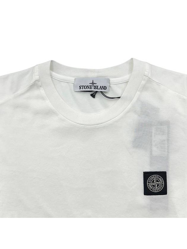 Logo Patch Short Sleeves T-Shirt White - STONE ISLAND - BALAAN 4