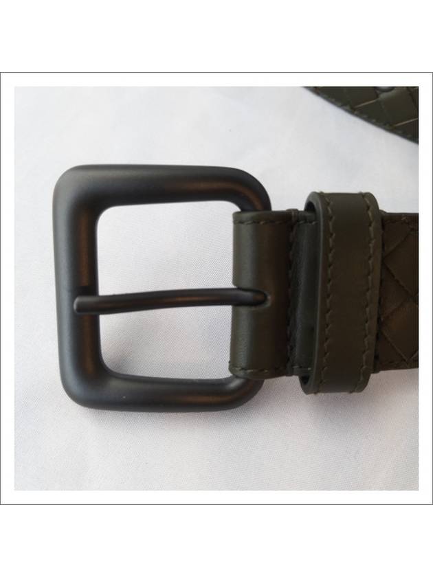Intrecciato Leather Belt Khaki - BOTTEGA VENETA - BALAAN.