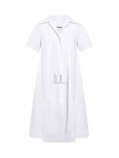 Women's Flare Cotton Midi Dress White - JIL SANDER - BALAAN 2