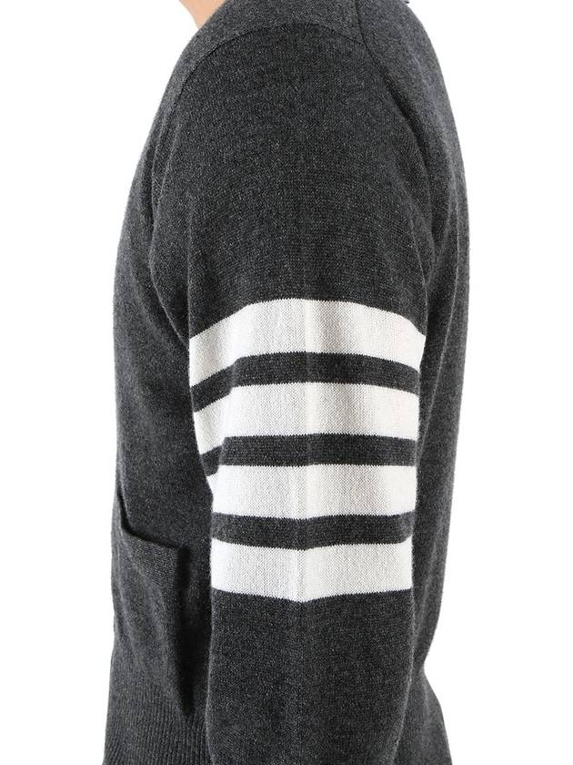 Men's Diagonal Classic Cashmere Cardigan Mid Grey - THOM BROWNE - BALAAN 9