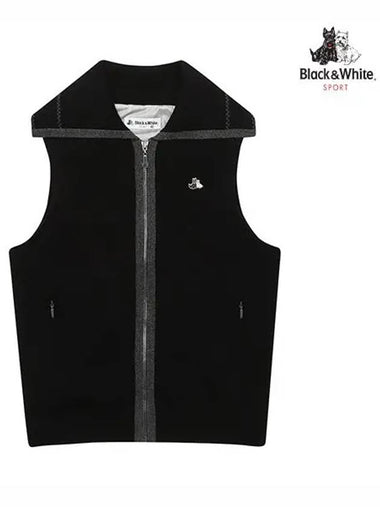 Sailor Collar Windproof Lining Knit Vest 2013LXVCBLACK - BLACK&WHITE - BALAAN 1