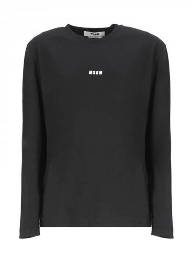 Micro Logo Print Long Sleeve T-Shirt Black - MSGM - BALAAN 2