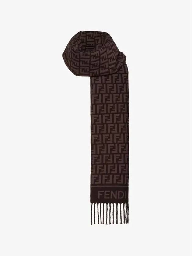 Wool Cashmere Scarf Burgundy - FENDI - BALAAN 3