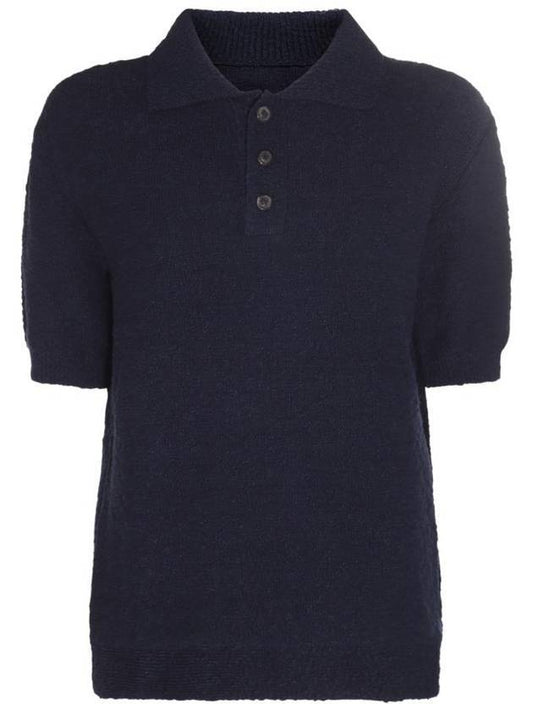 Nostalgic Boucl? Knit PK Shirt Navy - MAISON MARGIELA - BALAAN 1