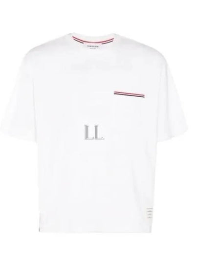 Cotton Oversized Pocket Short Sleeve T-Shirt White - THOM BROWNE - BALAAN 2