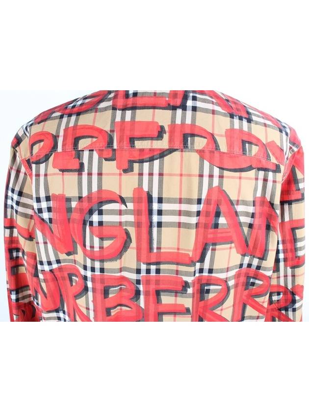 Graffiti Check Shirt M - BURBERRY - BALAAN 5