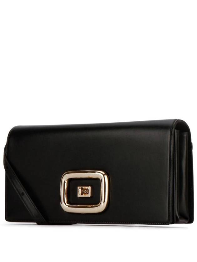 Viv Chalk Leather Mini Cross Bag Black - ROGER VIVIER - BALAAN 3